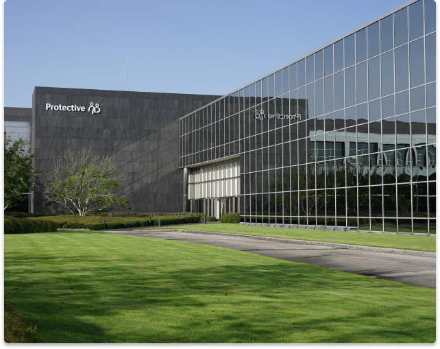 Exterior view of Protective Life office in Birmingham Alabama.