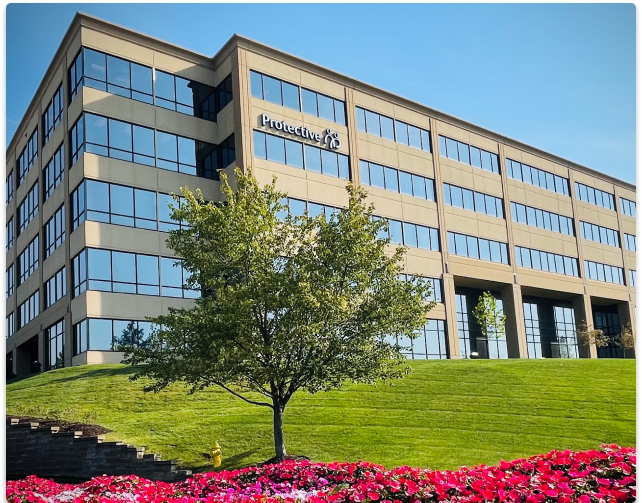 A close up exterior shot of the Protective office in St. Louis.